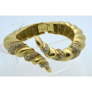 Ellen Kiam Lia Sophia Clear Rhinestone Gold Tone